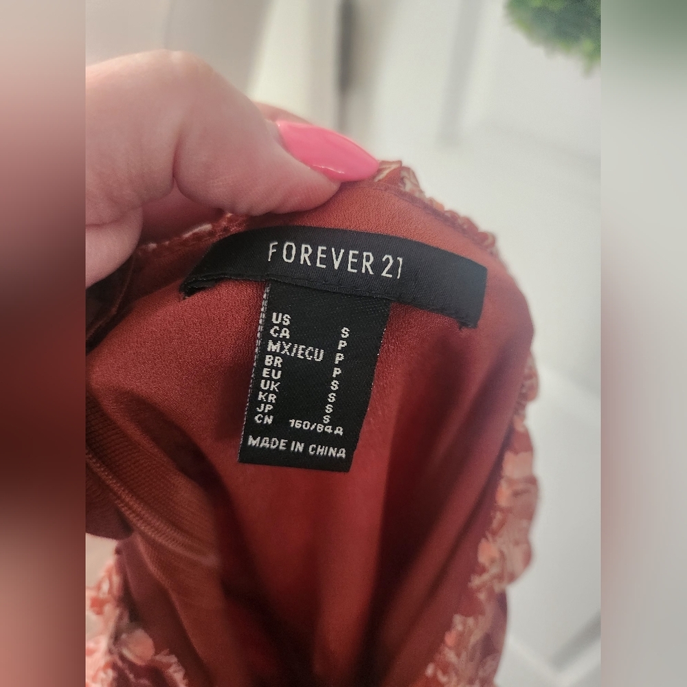 Forever 21 Rust Ruffle Dress - Picture 2 of 4